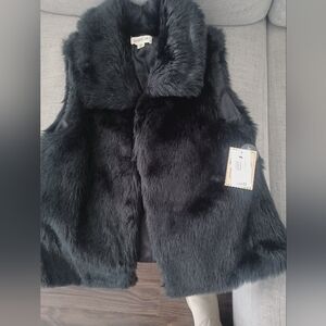Black Faux Fur Vest